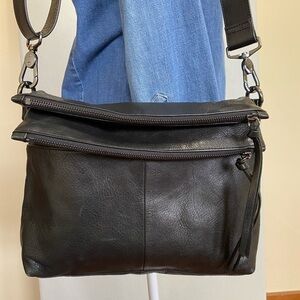 Margot New York Mickey Black Leather Crossbody Bag